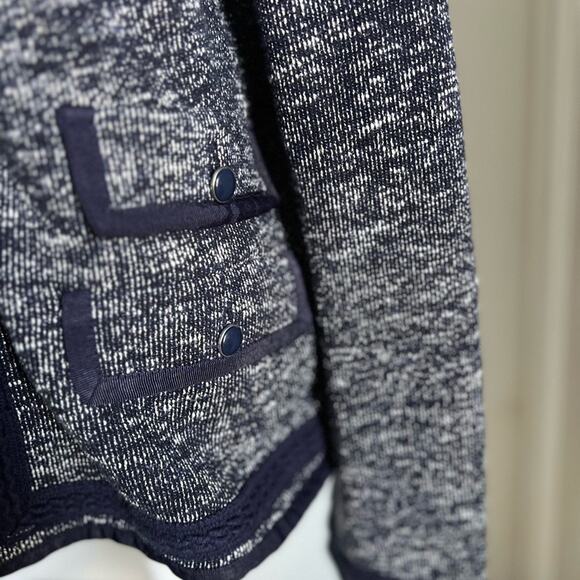 Talbots Women’s Knit Sweater Softshell Jacket Full Zip Cardigan size 16 Blue - Picture 7 of 8